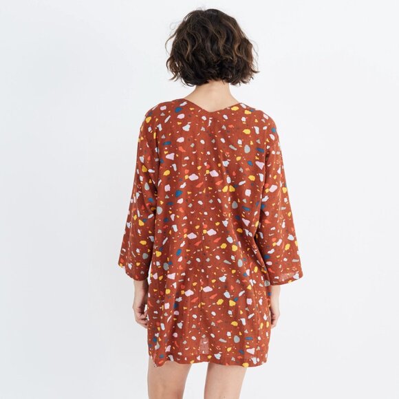 MADEWELL Short Robe Jacket Terazzo Burnt Umber Size Medium - Picture 2 of 8